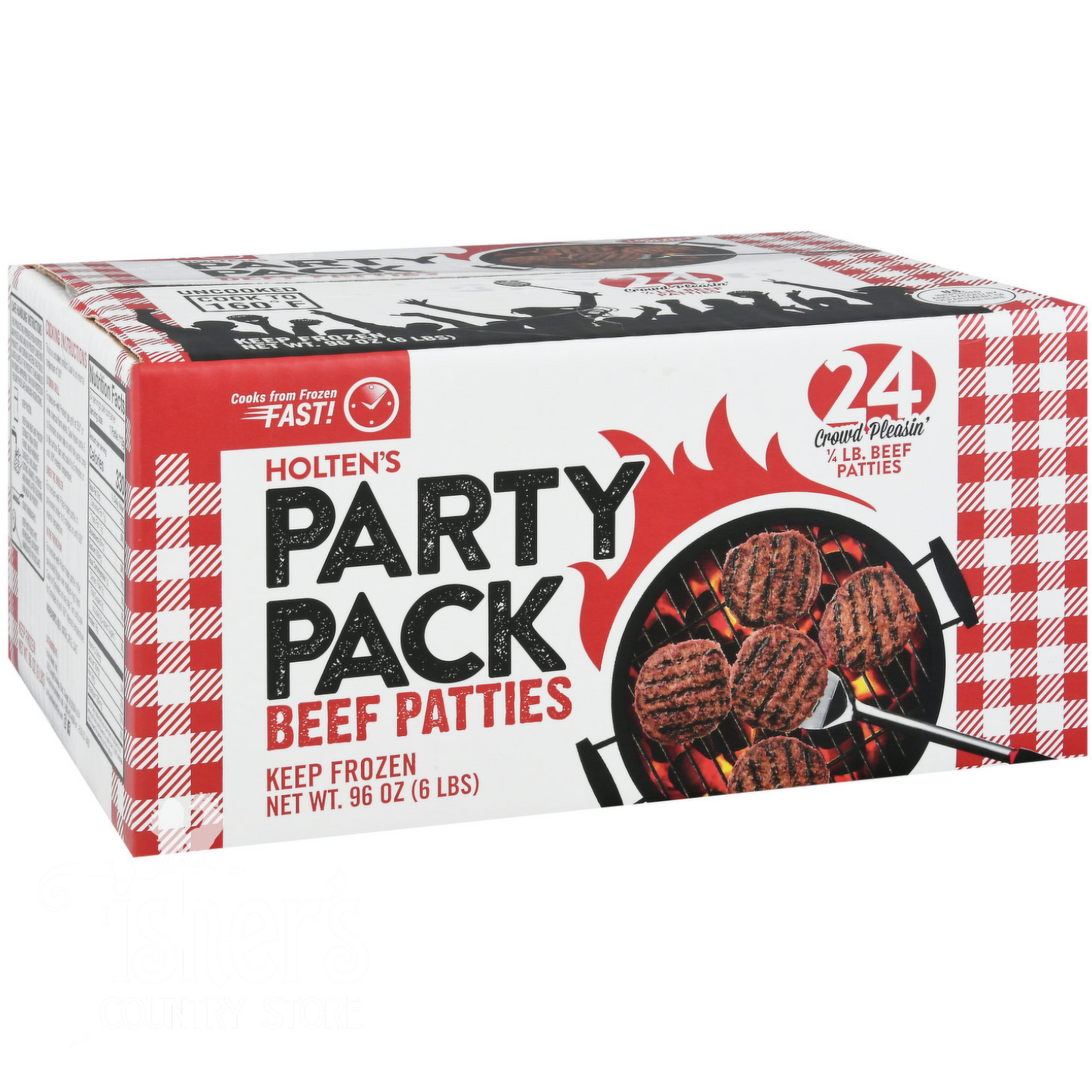 6 lb. Seasoned Beef Patties, 75% Lean, 24 ct.