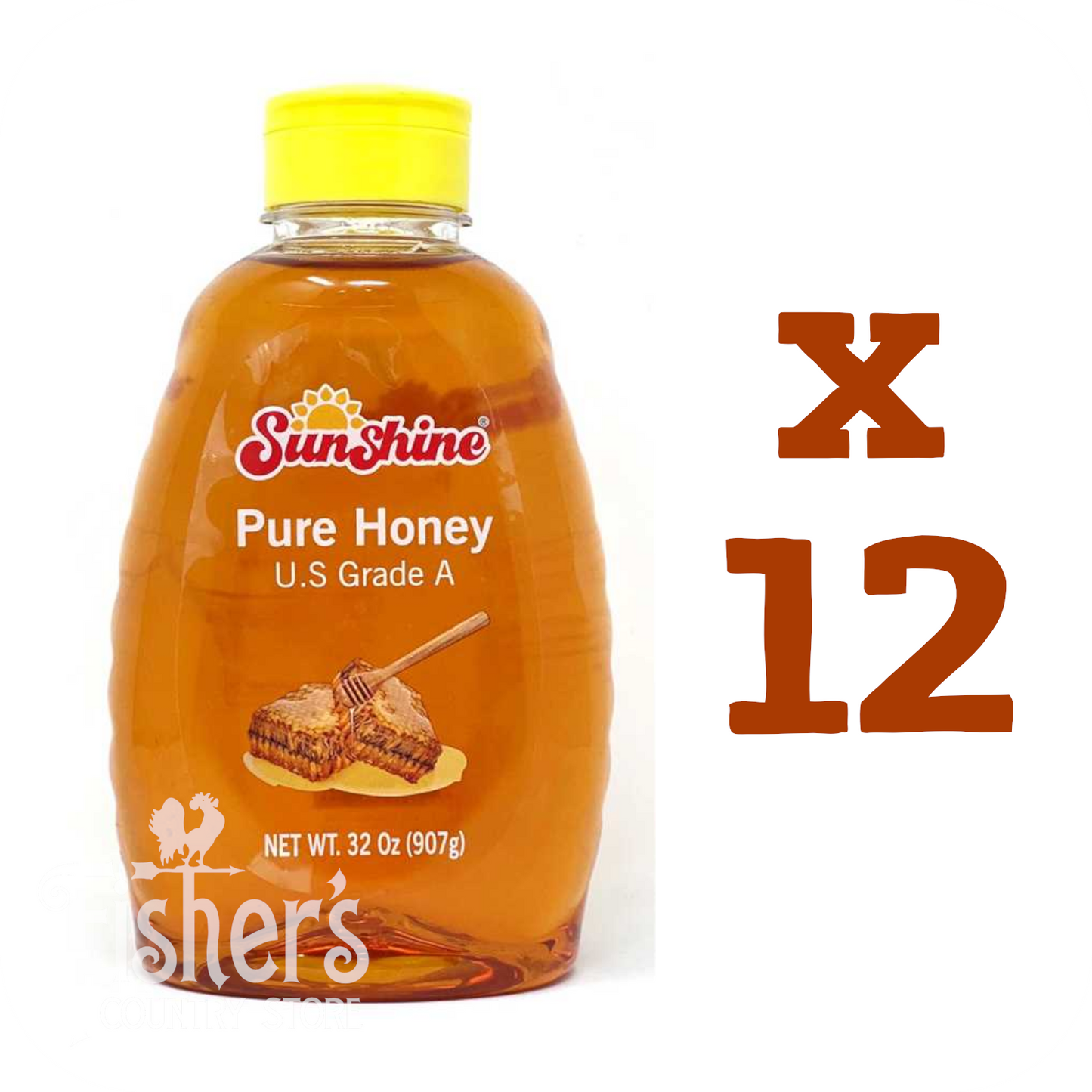 12/32 oz. Sunshine Pure Honey, US Grade A
