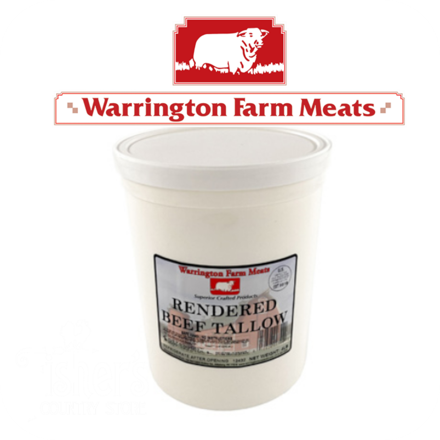 4 lb. Warrington Farm Rendered Beef Tallow