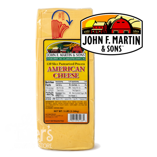 5 lb. American Cheese, Yellow Sliced