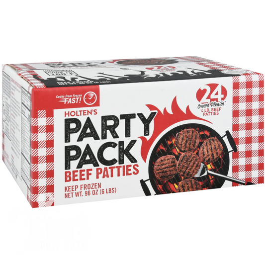 6 lb. Seasoned Beef Patties, 75% Lean, 24 ct.