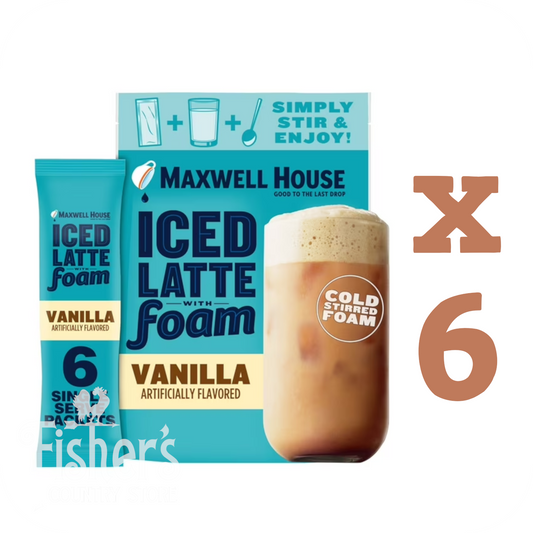6/6 pk. Maxwell House Iced Vanilla Latte w/Foam Mix