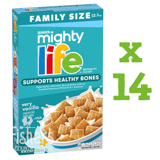 14/22.3 oz. Quaker Mighty Life Cereal, Very Vanilla Family Size