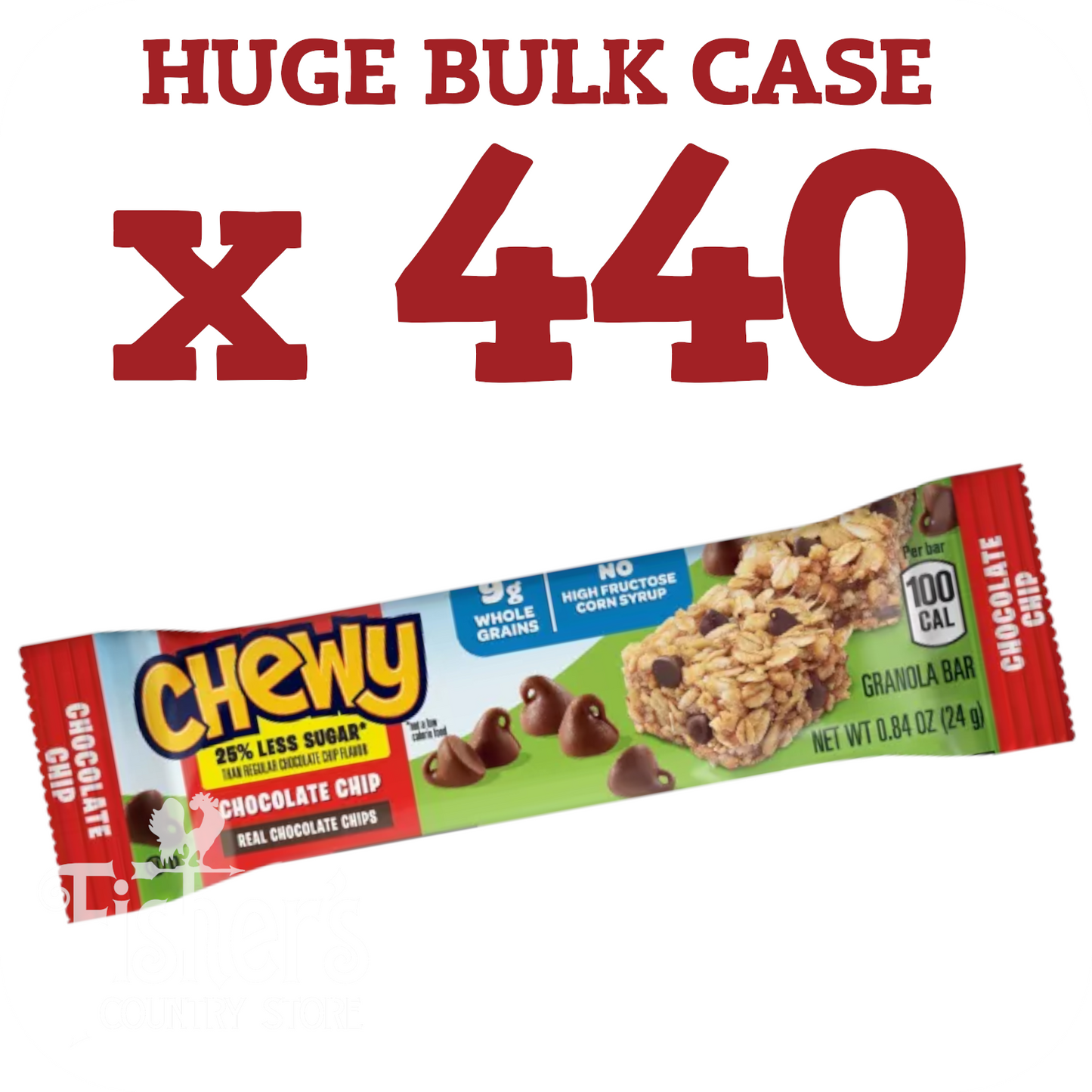 440/pk. Quaker Chewy Chocolate Chip Bar, .84 oz. BEST BY 8/18/25