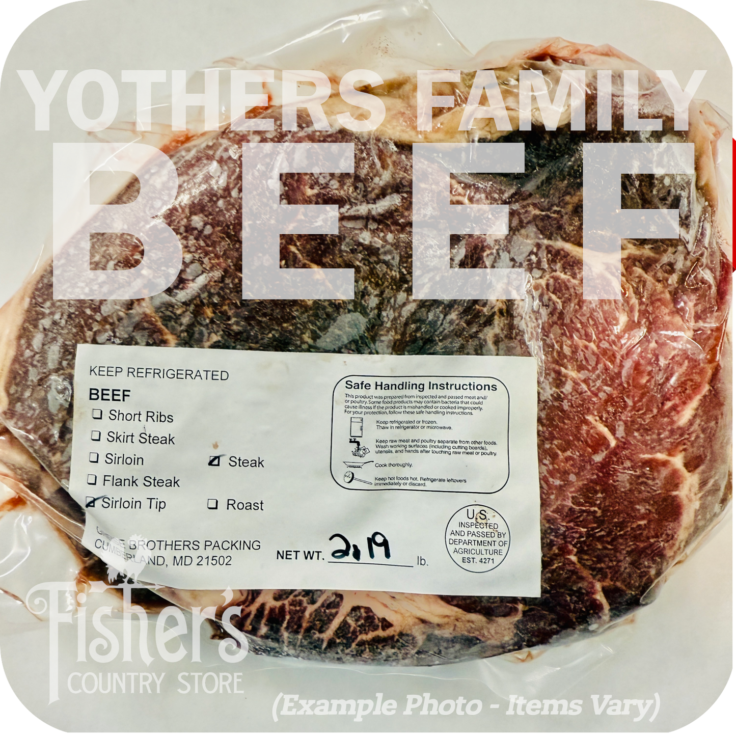 110-130 lb.* Yothers Family Local Beef Quarter - Cut, Wrapped, & Frozen $7.55/lb.