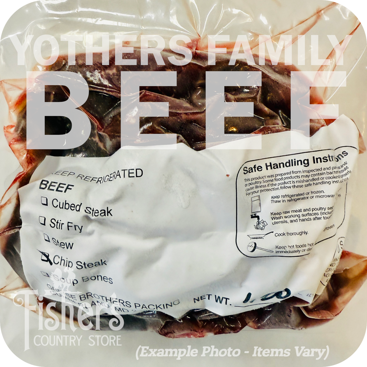 110-130 lb.* Yothers Family Local Beef Quarter - Cut, Wrapped, & Frozen $7.55/lb.