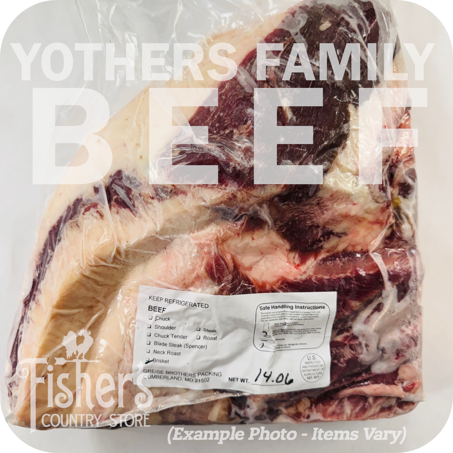 110-130 lb.* Yothers Family Local Beef Quarter - Cut, Wrapped, & Frozen $7.55/lb.